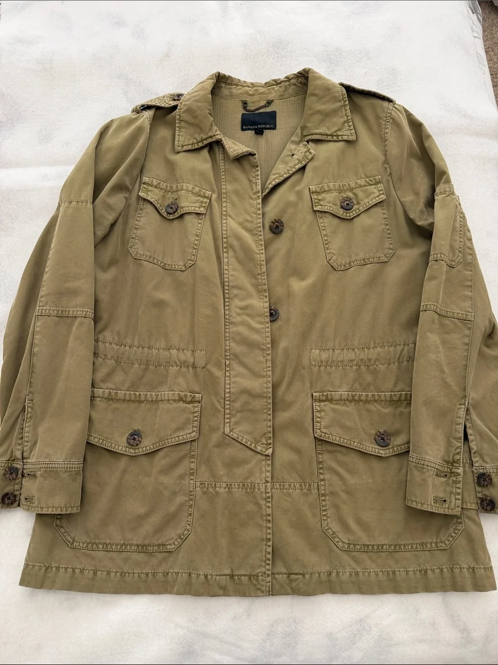 Banana Republic Women’s Khaki Military Field Long Jacket